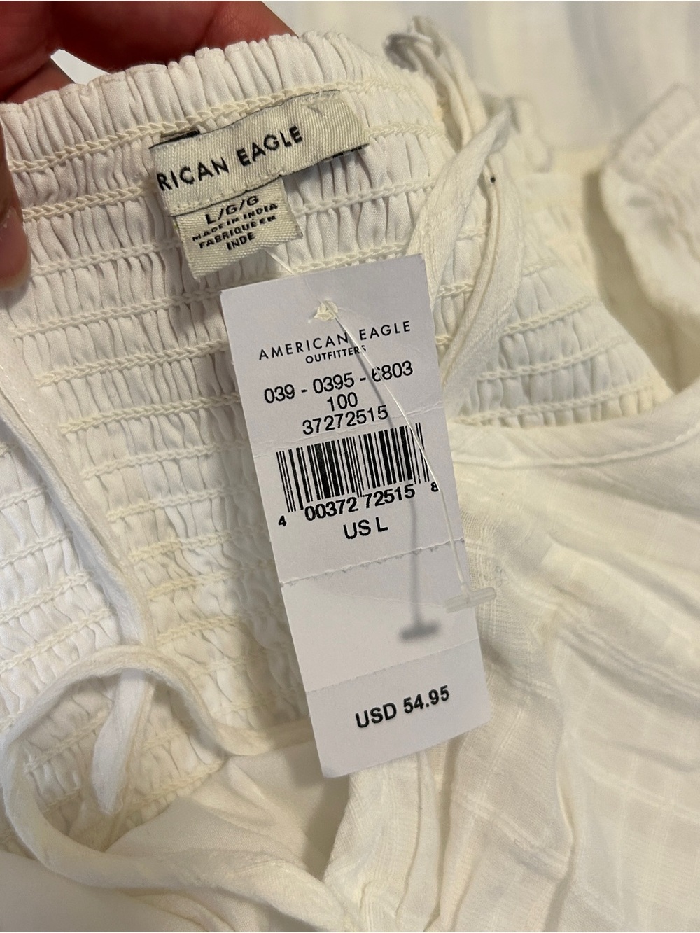 American Eagle White Tiered Ruffle Mini Dress Large NWT Cotton - Picture 8 of 10